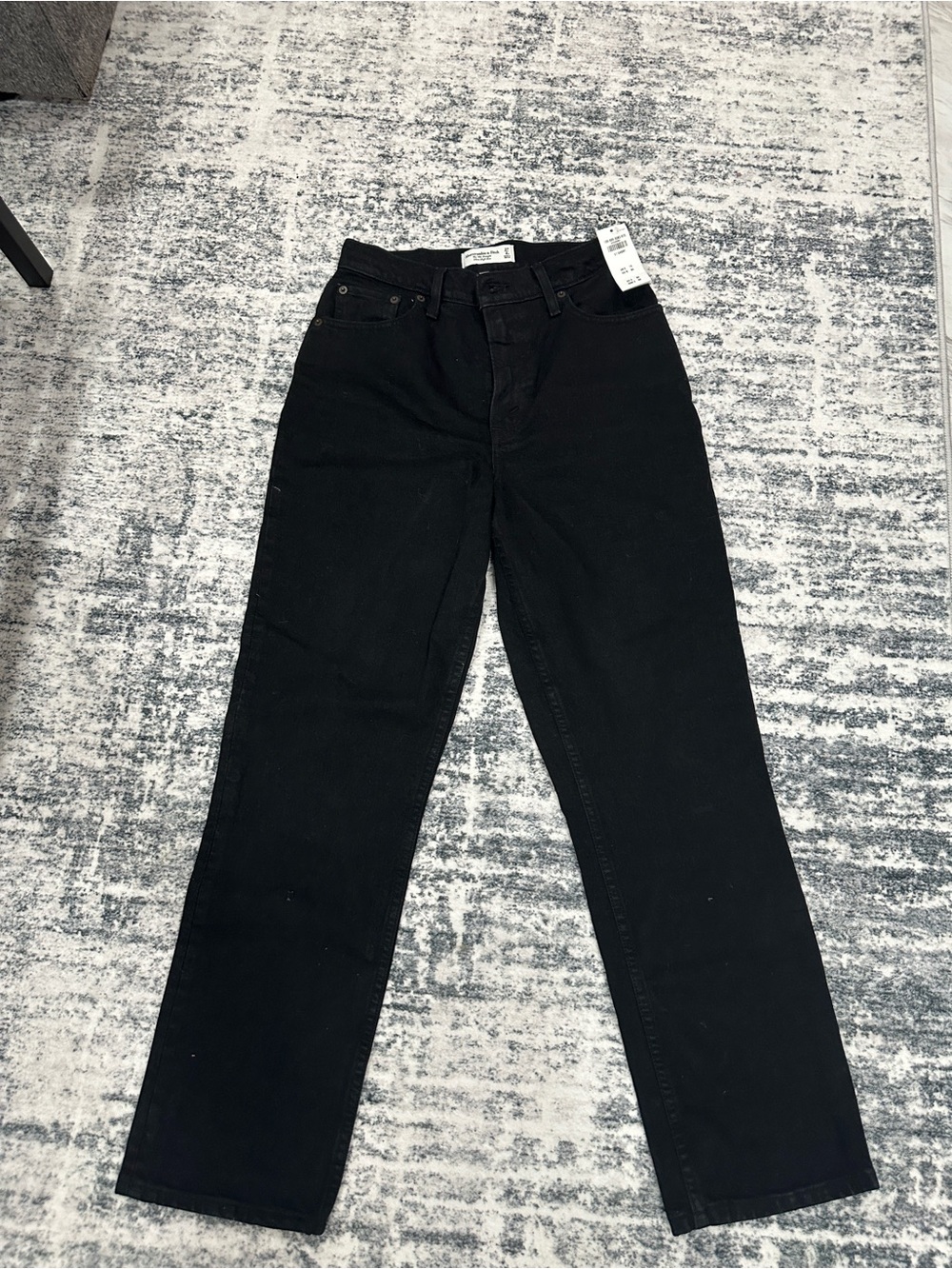 Abercrombie & Fitch Black 90s Straight Ultra High-Rise Jeans Size 27 Short